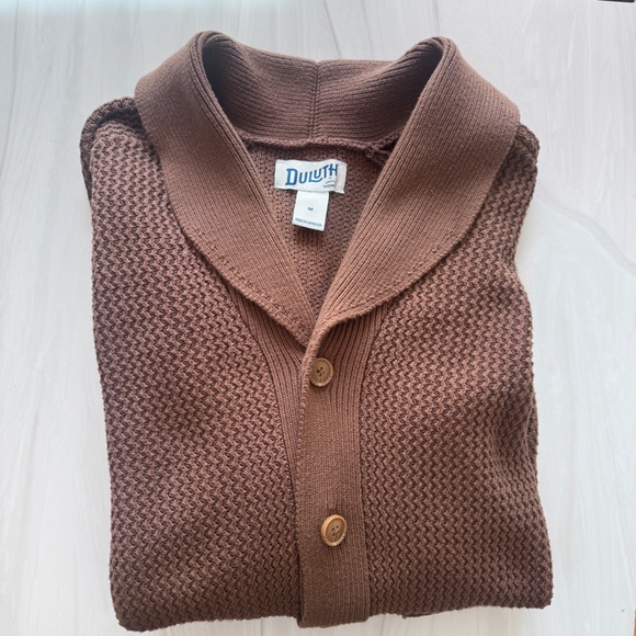 Duluth Trading Co Other - Duluth Trading Co 100% Cotton Heavy Knit Brown Cardigan Sweater Men’s Medium